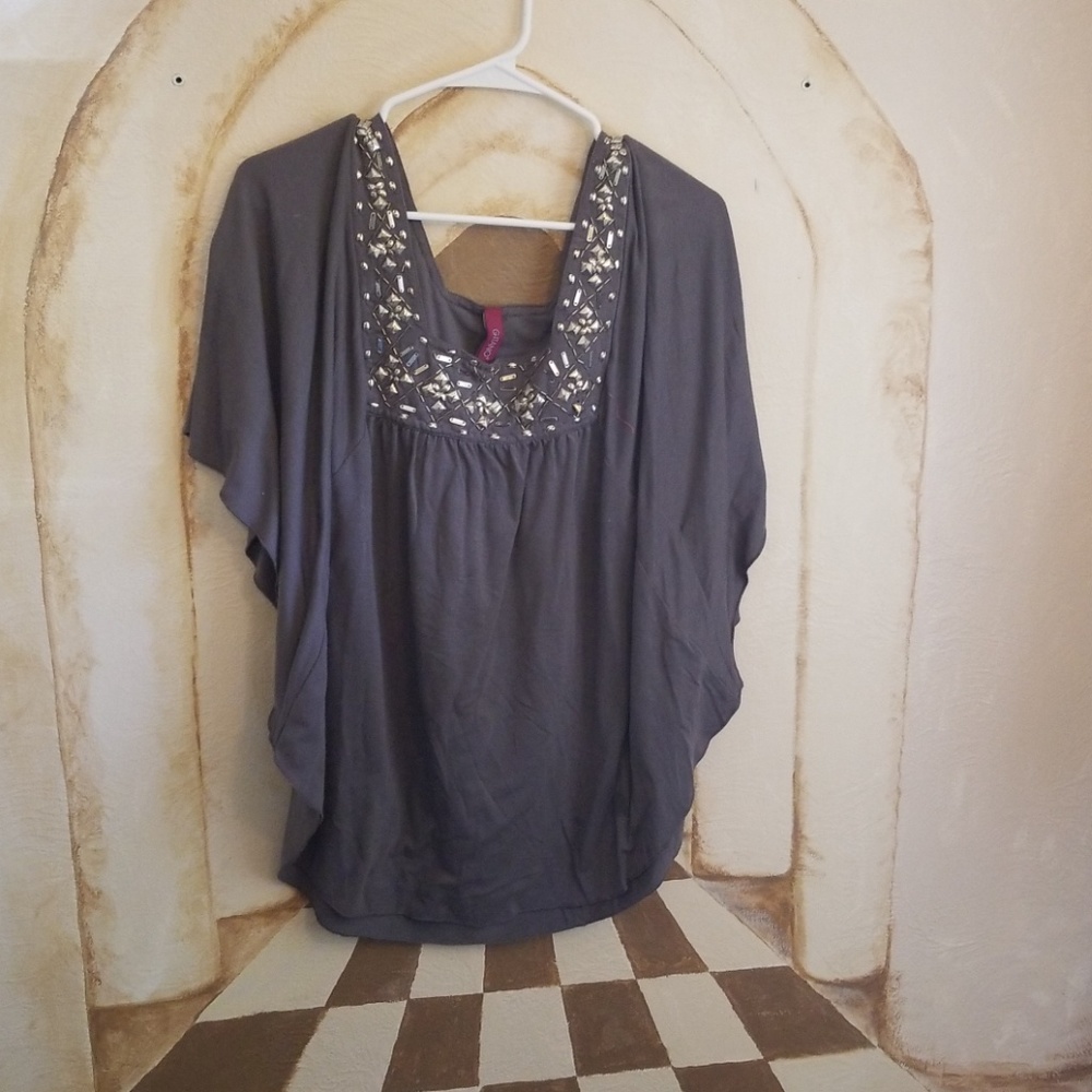 Gray flowery shirt
